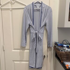 Lake Pajamas Blue and White Striped Women's Robe